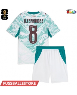 Günstige Portugal Bruno Fernandes #8 Auswärts Trikotsatzt Kinder WM 2026 Kurzarm (+ Kurze Hosen)